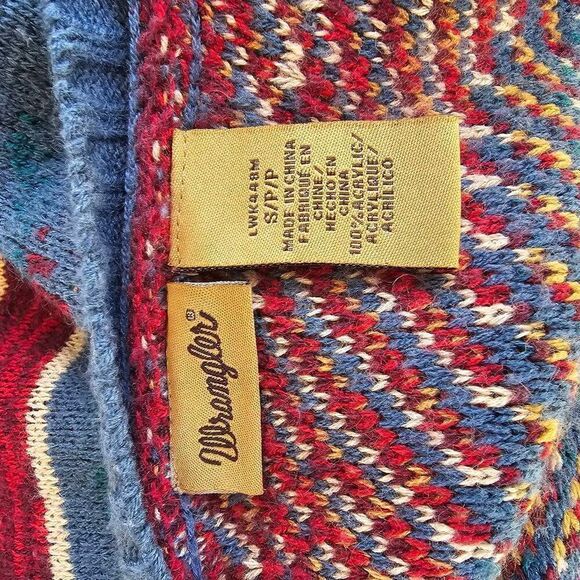 Wrangler Women’s M Long Cardigan Sweater Fringe Open Front Boho Aztec Southwest - Picture 7 of 7